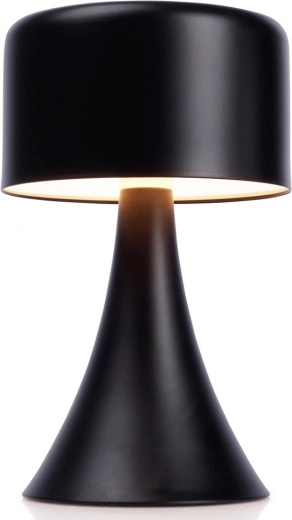 Lamparita de mesa LED metálica inalámbrica de 20,5 cm – negra