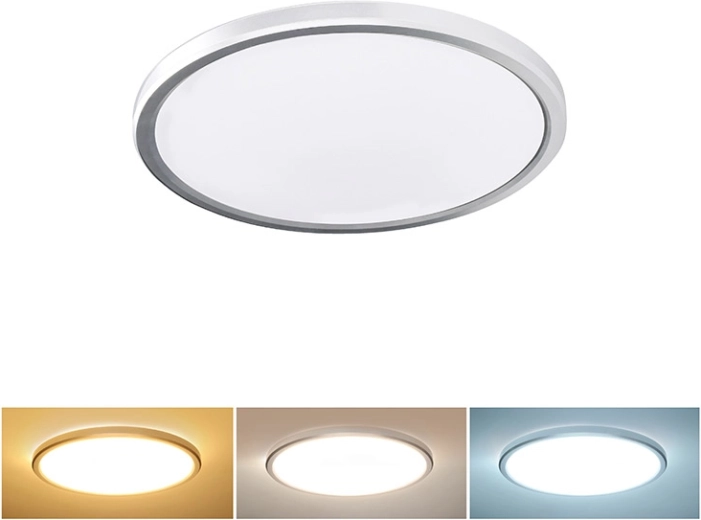 Lámpara LED de techo y pared Solight Acate IP54 18 W 1620 lm 22 cm plateada
