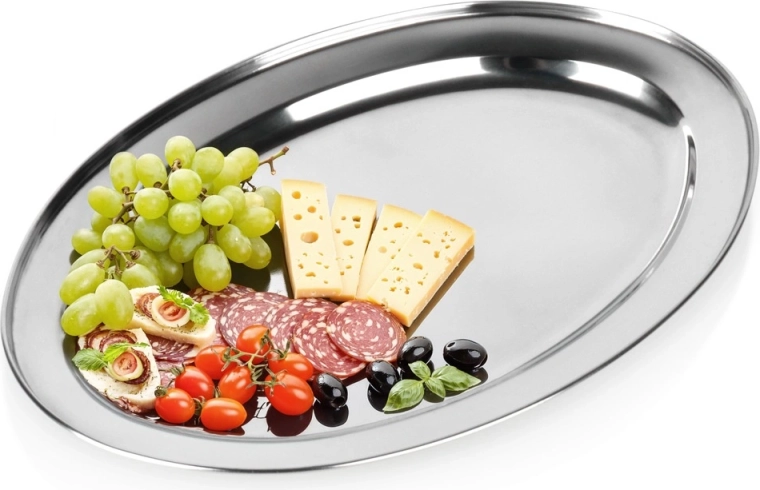 Vilde bandeja ovalada de acero inoxidable para servir 45 × 30 cm