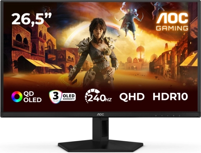 Monitor gaming de 26,5" QD‑OLED 240 Hz con HDMI y DisplayPort