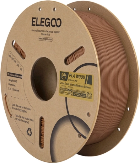 Filamento Elegoo PLA con fibras de madera roble indio