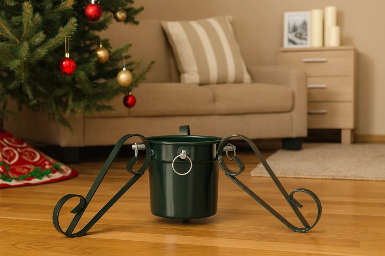 Soporte metálico tradicional para árbol de Navidad 3,5–12 cm con depósito de agua - 1 unidad