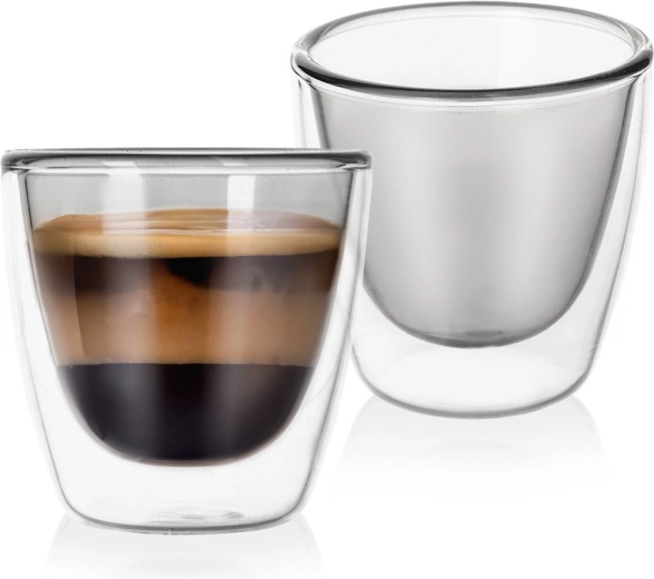 Vasos térmicos de cristal de doble pared para espresso Double 90 ml, 2 uds.
