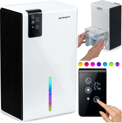 Deshumidificador de aire Berdsen con higrostato y control remoto 800 ml/24 h - 1 unidad