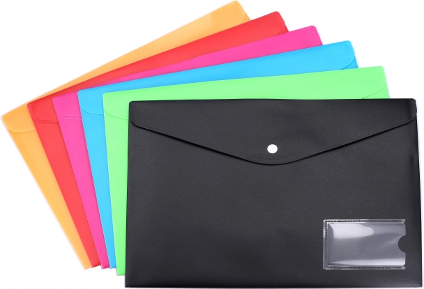 Carpeta de plástico con cierre a presión 36 × 26 cm