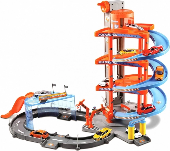 Ascensor funcional y aparcamiento de varios niveles