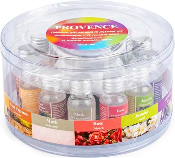 Lámpara de aroma con 12 aceites perfumados Provence 10 ml