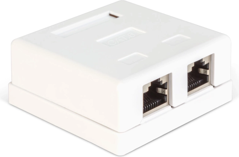 Doble toma de red mural RJ45 Cat.6 FTP