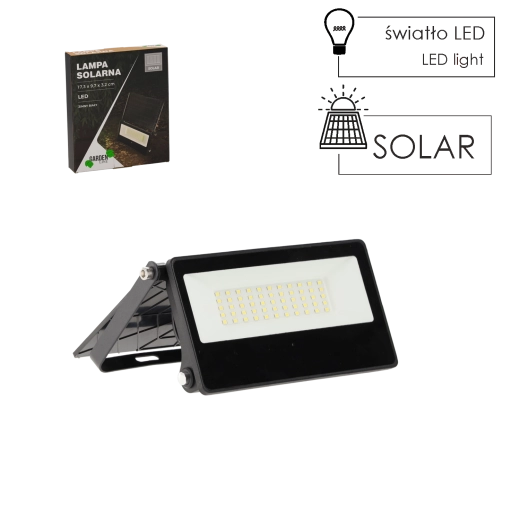 Reflector LED solar 20 W negro