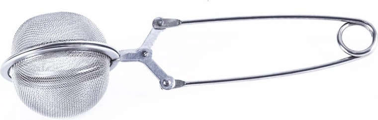 Colador de acero inoxidable para té con mango de presión 5 cm