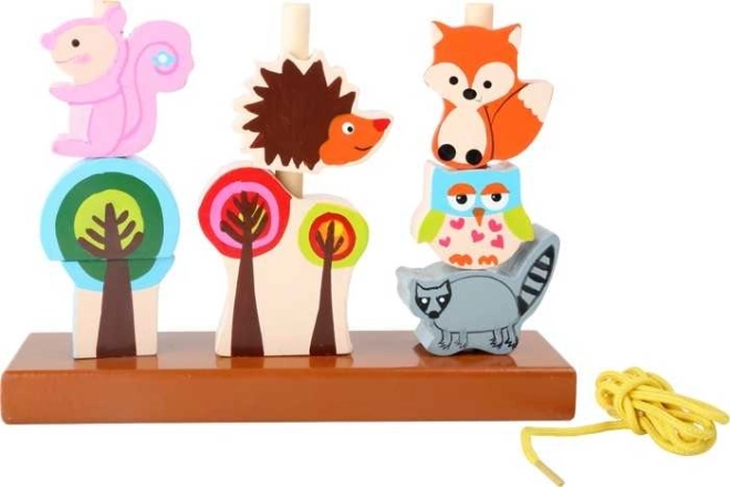 Ensartado y apilado de madera – animales del bosque small foot