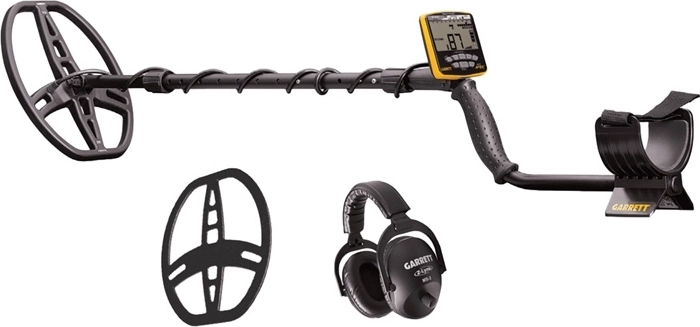 Detector de metales Garrett Ace Apex con bobina 8,5" × 11" Raider y auriculares inalámbricos MS-3