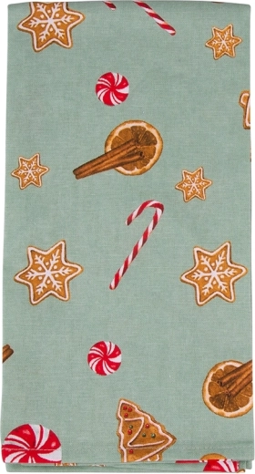 Paño de cocina de algodón 45 × 60 cm – motivo de galletas