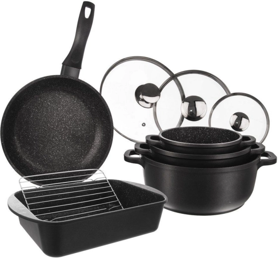Set de utensilios de cocina de granito GRANDE de 9 piezas
