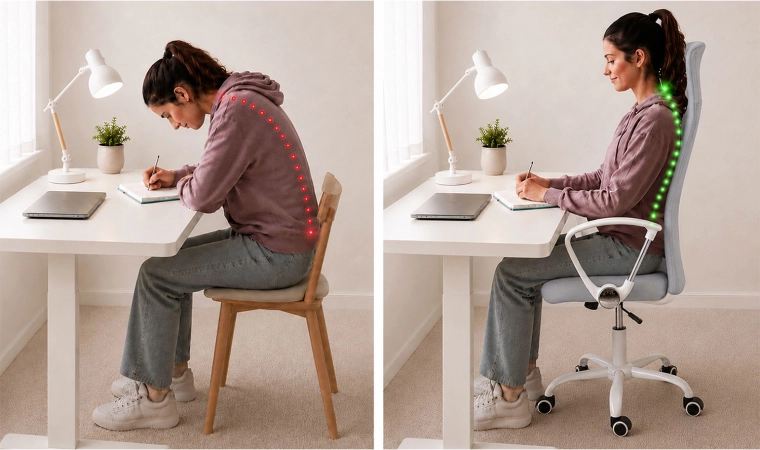 Soporte ergonómico para una postura corporal correcta
