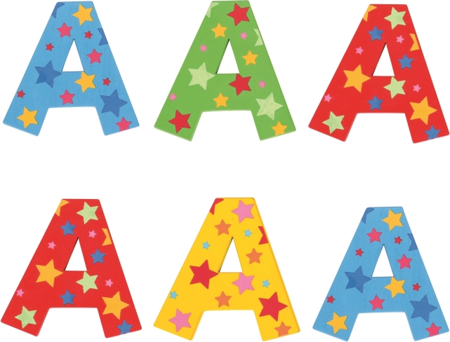 Bigjigs Toys letra de madera A con estrellitas