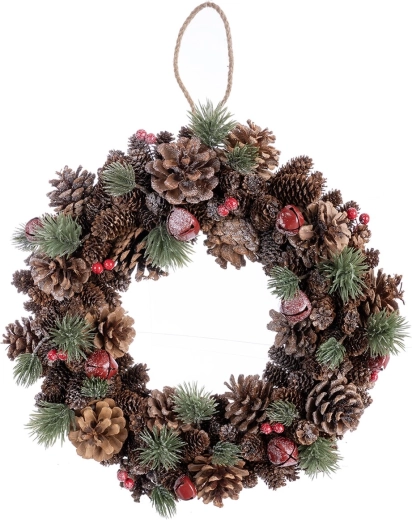 Corona decorativa con piñas BELL 40 cm