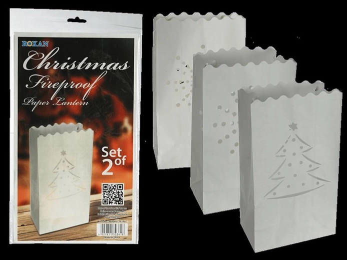 Farol navideño de papel ignífugo, set de 2 uds.