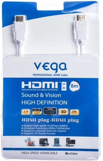 Cable HDMI Vega 8 m blanco