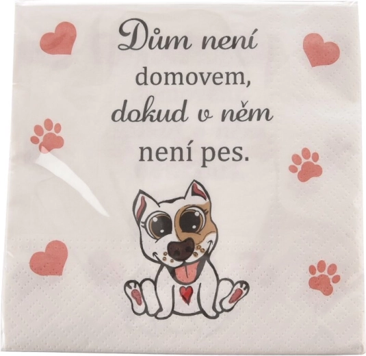 Servilletas de papel desechables Dog home 33 × 33 cm, 20 uds