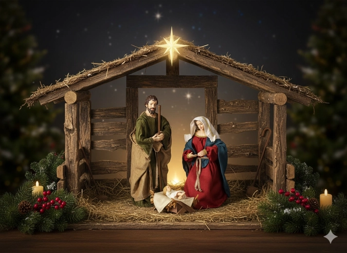 Set de 3 figuras navideñas – Sagrada Familia hasta 68 cm