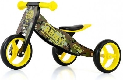 Bicicleta de equilibrio infantil multifuncional 2 en 1 MILLY MALLY Jake Army
