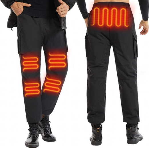 Pantalones cargo calefactables impermeables USB para hombre