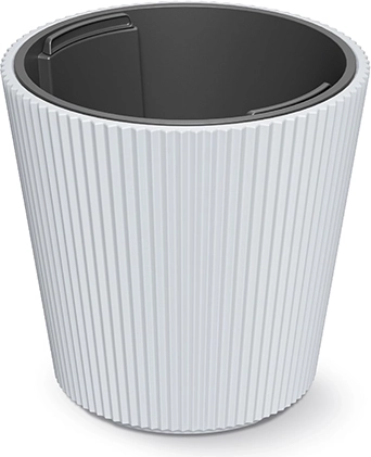Maceta con inserto MILLY 23,8 cm blanca