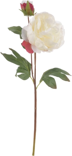 Flor artificial peonía blanca 50 cm