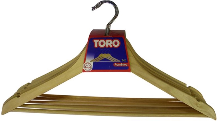 Perchas de madera para ropa TORO, set de 6 uds