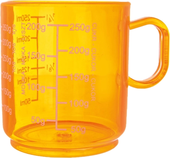 Jarra medidora de cocina de plástico 250 ml naranja
