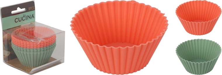 Cápsulas de silicona para hornear 7 × 3,5 cm, mix de colores (8 uds.)