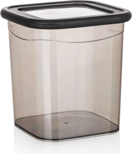 Caja de almacenamiento cuadrada LISSA 0,9 l ahumada
