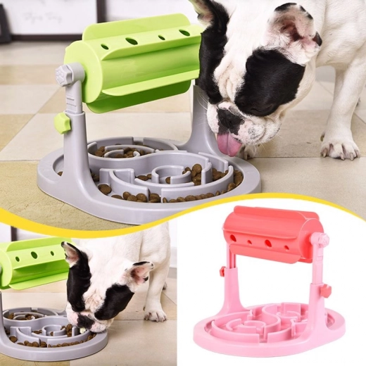 Dispensador interactivo de comida para perros – rosa