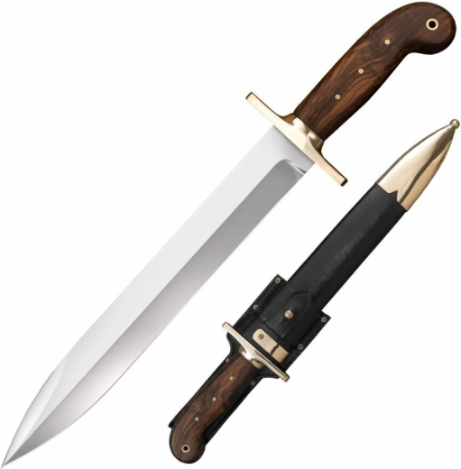 Cold Steel 1849 Rifleman’s Knife cuchillo de coleccionista de palo de rosa con funda de cuero 30,5 cm
