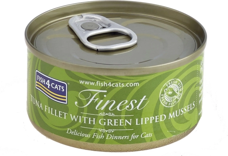 Conserva para gatos con atún y mejillón de labio verde 70 g FISH4CATS Finest
