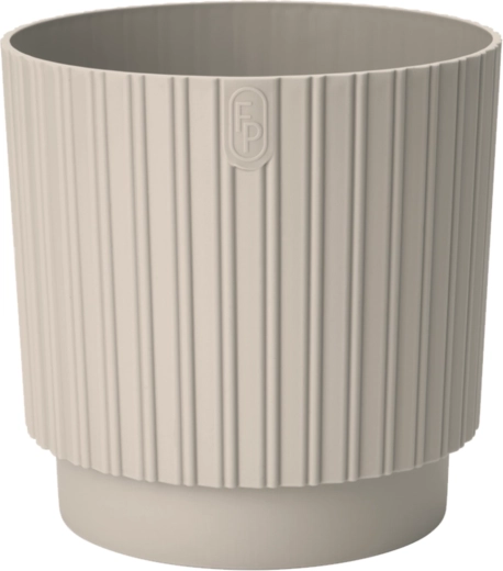 Maceta MIKA Cyli Petit ECO de plástico reciclado 22 cm color almendra