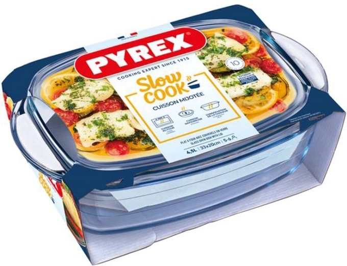 Fuente de horno de vidrio con tapa PYREX 4,5 l