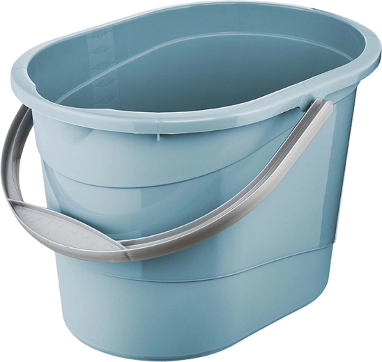 Cubo de plástico con pico vertedor 13 l azul nórdico