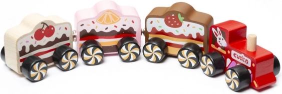Tren de madera con imanes Cakes 4 piezas CUBIKA