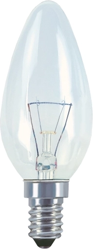 Bombilla vela 240 V 40 W E14 transparente TES-LAMP