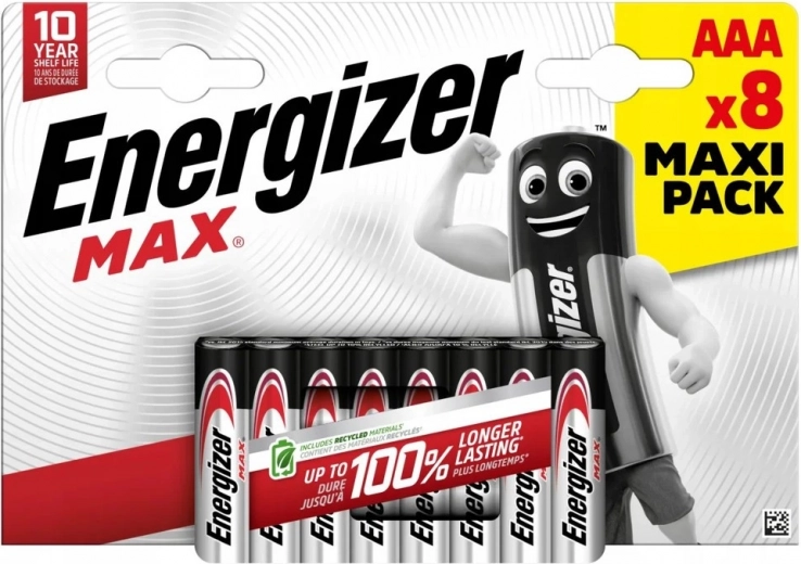 Pilas alcalinas AAA ENERGIZER MAX, blíster 8 uds