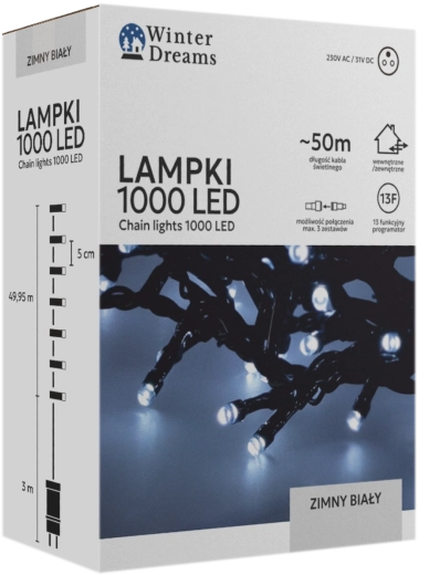 Cadena de luces LED 1000 LED blanco frío 50 m