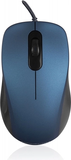 Ratón óptico con cable silencioso azul