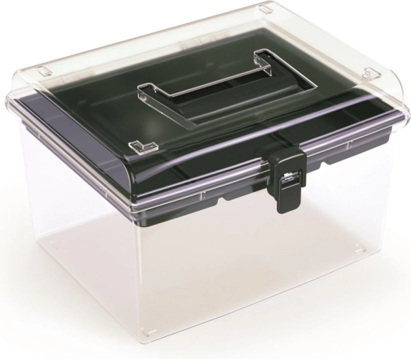 Organizador de plástico NUF High PROSPERPLAST, negro, con tapa transparente