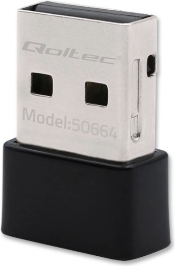 Adaptador mini USB Wi‑Fi inalámbrico ultrarrápido Qoltec 650Mbps