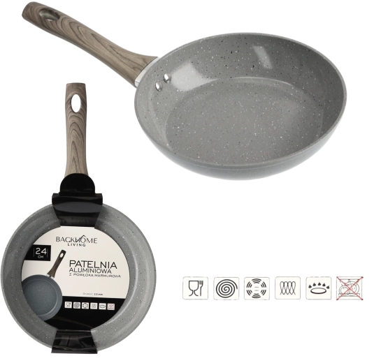 Sartén de aluminio antiadherente con revestimiento marmoleado 24 cm