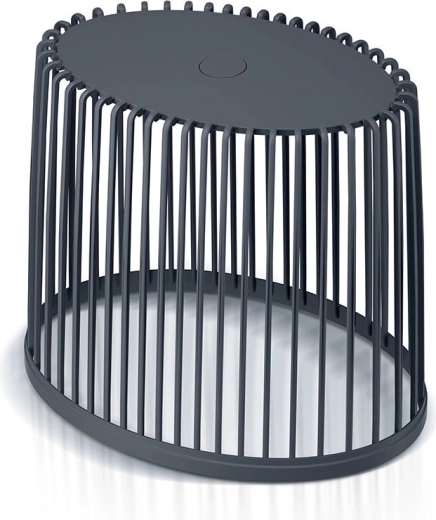 Cesta ovalada universal con tapa de bambú 44 cm, antracita