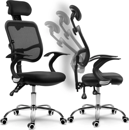 Silla de oficina de micro‑malla Sofotel Ryga negra