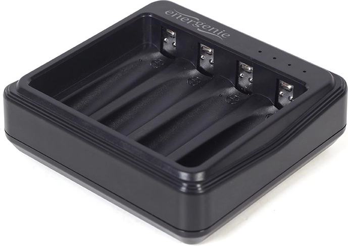 Cargador USB para baterías recargables AA/AAA, negro